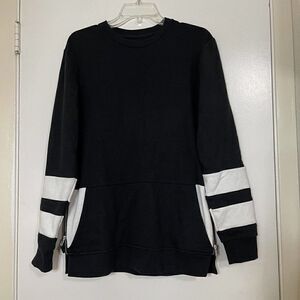 Forever 21 men crew neck black side zipper pullover sweatshirt size XS